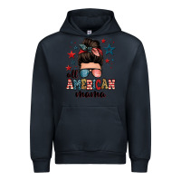 Navy all american mama messy bun Urban Hoodie - Zillion Design Studio