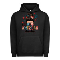 Pigment Black all american mama messy bun Urban Hoodie - Zillion Design Studio