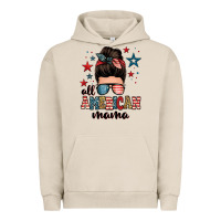 Pigment French Oak all american mama messy bun Urban Hoodie - Zillion Design Studio