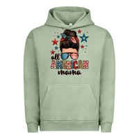 Pigment Oil Green all american mama messy bun Urban Hoodie - Zillion Design Studio