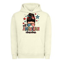Pigment Pistachio all american mama messy bun Urban Hoodie - Zillion Design Studio