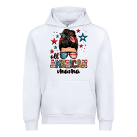 White all american mama messy bun Urban Hoodie - Zillion Design Studio