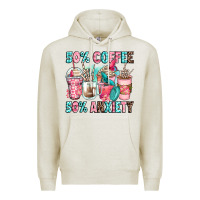 Oatmeal Heather 50 coffee 50 anxiety coffee cups Premium Hoodie - Zillion Design Studio