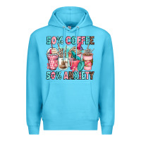 Ocean Blue 50 coffee 50 anxiety coffee cups Premium Hoodie - Zillion Design Studio