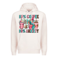 Pale Pink 50 coffee 50 anxiety coffee cups Premium Hoodie - Zillion Design Studio