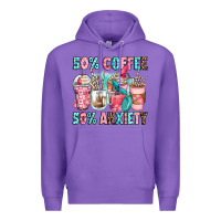 Purple 50 coffee 50 anxiety coffee cups Premium Hoodie - Zillion Design Studio