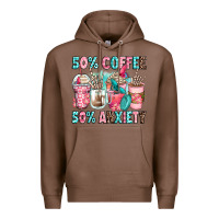 Chestnut 50 coffee 50 anxiety coffee cups Premium Hoodie - Zillion Design Studio