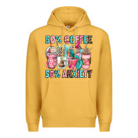 Mustard 50 coffee 50 anxiety coffee cups Premium Hoodie - Zillion Design Studio