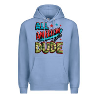 Colony Blue all american dude Premium Hoodie - Zillion Design Studio