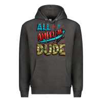 Charcoal Heather all american dude Premium Hoodie - Zillion Design Studio