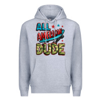 Heather Grey all american dude Premium Hoodie - Zillion Design Studio