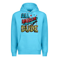 Ocean Blue all american dude Premium Hoodie - Zillion Design Studio