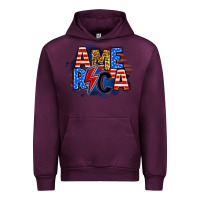 Mauve Wine america lightning bolt Urban Hoodie - Zillion Design Studio