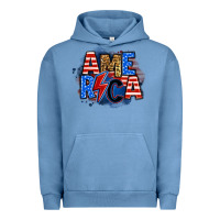 Pigment Pebble Blue america lightning bolt Urban Hoodie - Zillion Design Studio
