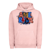 Pigment Salmon america lightning bolt Urban Hoodie - Zillion Design Studio