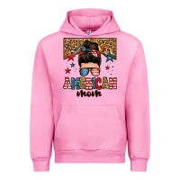 Fuchsia Pink american mom junkie messy bun Urban Hoodie - Zillion Design Studio