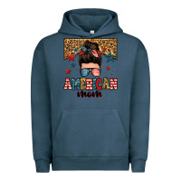 Pigment Midnight Navy american mom junkie messy bun Urban Hoodie - Zillion Design Studio