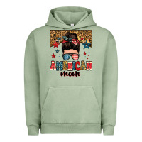 Pigment Oil Green american mom junkie messy bun Urban Hoodie - Zillion Design Studio