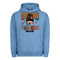 Pigment Pebble Blue american mom junkie messy bun Urban Hoodie - Zillion Design Studio