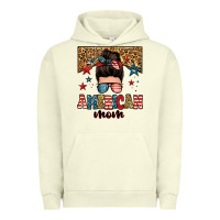 Pigment Pistachio american mom junkie messy bun Urban Hoodie - Zillion Design Studio