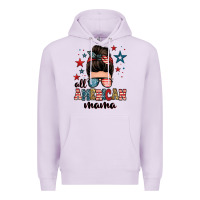 Lilac all american mama messy bun Premium Hoodie - Zillion Design Studio