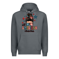 Rock all american mama messy bun Premium Hoodie - Zillion Design Studio