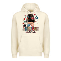 Sandshell all american mama messy bun Premium Hoodie - Zillion Design Studio