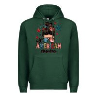 Sports Green all american mama messy bun Premium Hoodie - Zillion Design Studio