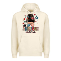 Tofu all american mama messy bun Premium Hoodie - Zillion Design Studio