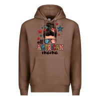 Chestnut all american mama messy bun Premium Hoodie - Zillion Design Studio