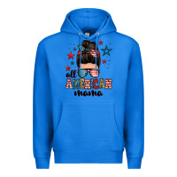 True Royal all american mama messy bun Premium Hoodie - Zillion Design Studio