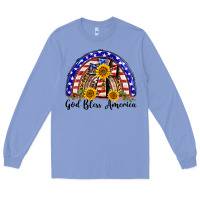 Colony Blue god bless america  rainbow Long Sleeve Tee - BarkalooDesign