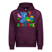 Mauve Wine ausome stitch autism Urban Hoodie - Zillion Design Studio
