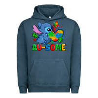 Pigment Midnight Navy ausome stitch autism Urban Hoodie - Zillion Design Studio