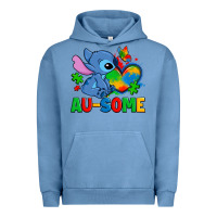 Pigment Pebble Blue ausome stitch autism Urban Hoodie - Zillion Design Studio