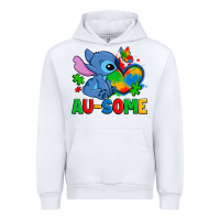 White ausome stitch autism Urban Hoodie - Zillion Design Studio