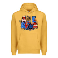 Mustard america lightning bolt Premium Hoodie - Zillion Design Studio