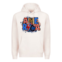Pale Pink america lightning bolt Premium Hoodie - Zillion Design Studio
