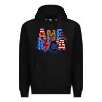 Black america lightning bolt Premium Hoodie - Zillion Design Studio