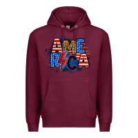Burgundy america lightning bolt Premium Hoodie - Zillion Design Studio