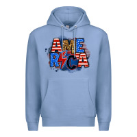 Colony Blue america lightning bolt Premium Hoodie - Zillion Design Studio