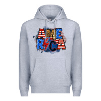 Heather Grey america lightning bolt Premium Hoodie - Zillion Design Studio
