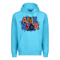 Ocean Blue america lightning bolt Premium Hoodie - Zillion Design Studio