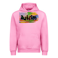 Fuchsia Pink autism american flag Urban Hoodie - Zillion Design Studio