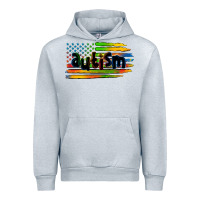 Heather Grey autism american flag Urban Hoodie - Zillion Design Studio