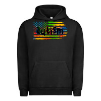 Pigment Black autism american flag Urban Hoodie - Zillion Design Studio