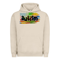 Pigment French Oak autism american flag Urban Hoodie - Zillion Design Studio
