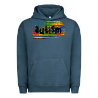 Pigment Midnight Navy autism american flag Urban Hoodie - Zillion Design Studio