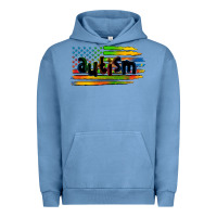 Pigment Pebble Blue autism american flag Urban Hoodie - Zillion Design Studio