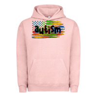 Pigment Salmon autism american flag Urban Hoodie - Zillion Design Studio